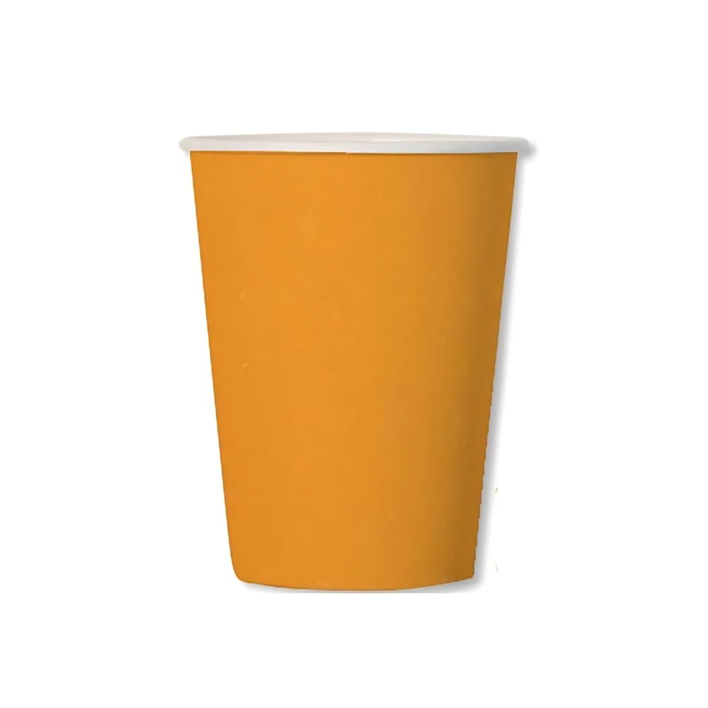 Bicchieri Arancione compostabili 250cc in carta, 20pz.