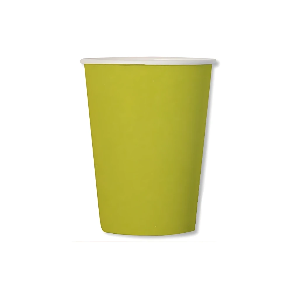 Bicchieri Verde Lime compostabili 250cc in carta, 20pz.