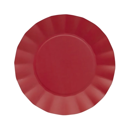 Piatti Rossi Fuoco grandi in cartoncino compostabile Bruno 24,5cm, 20pz.
