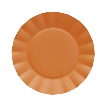 Piatti Arancione grandi in cartoncino compostabile Bruno 24,5cm, 20pz.