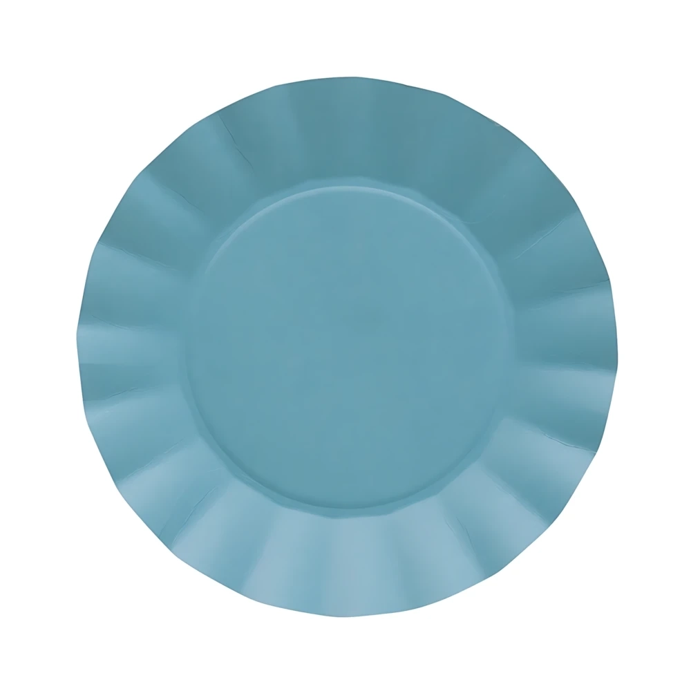 Piatti Turchese grandi in cartoncino compostabile Bruno 24,5cm, 20pz.