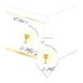 Tovaglia Comunione Oliva in plastica 2,7x1,4m , 1pz.