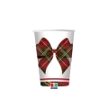 Bicchieri Tartan Holly 200cc in carta, 8pz.