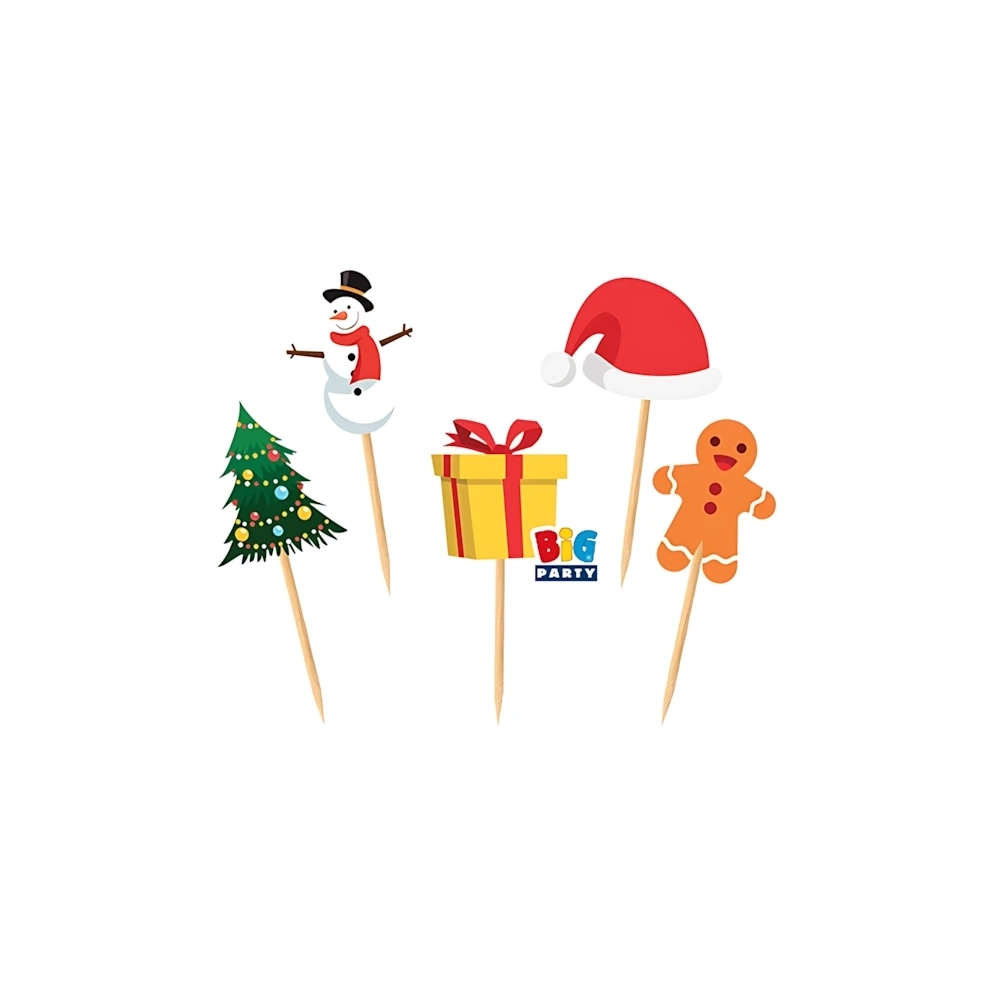 Picks, stuzzicadenti Natale Sagomati 4x7cm, 25pz.
