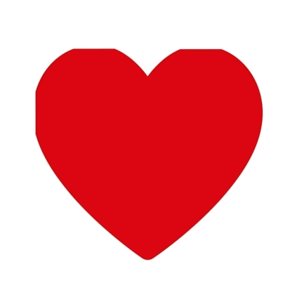 Tovaglioli a forma di Cuore Rossi 33x33cm, 16pz.