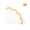 Tovaglioli Bianchi Smerlo Fiore Oro 33x33cm, 16pz.