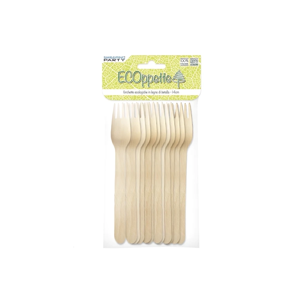 Forchette in legno di Bamboo 14cm, 12pz.