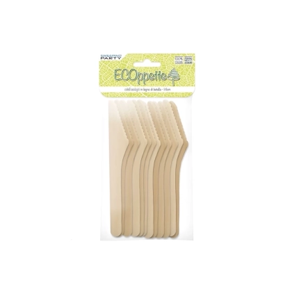 Coltelli in legno di Bamboo 16cm, 12pz.