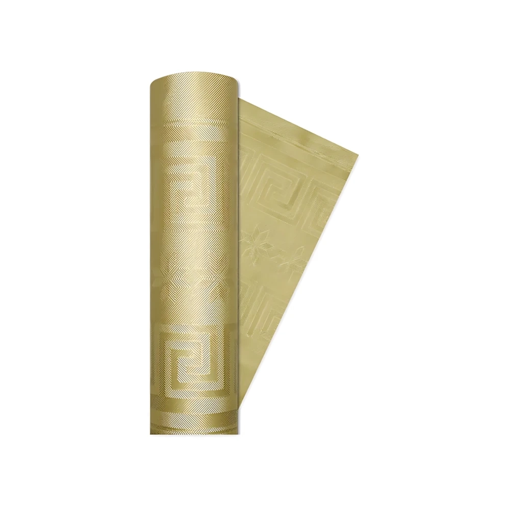 Tovaglia Oro Metallizzato damascata a rotolo 7x1,18m, 1pz.
