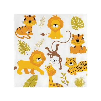 Tovaglioli Happy Jungle 33x33cm, 16pz.