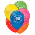Palloncini 12" (30cm) assortiti con stampa bianca globo Numero 60, 100pz.