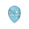 Palloncini 12" (30cm) celeste 46 con stampa bianca globo Il mio Battesimo, 100pz.