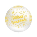 Palloncini 33" (86cm) bianco 10 con stampa ocra globo Prima Comunione, 1pz.