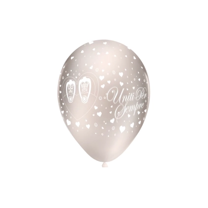 Palloncini 12" (30cm) perla 60 con stampa bianca globo Uniti x Sempre 2 donne, 100pz.
