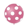 Palloncini 33" (86cm) roso 26 con stampa bianca globo Pois, 1pz.