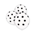 Palloncini 5" (12cm) bianco 10 con stampa nera globo Pois, 100pz.