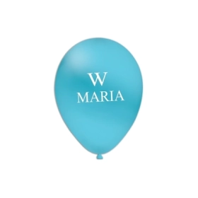 Palloncini 12" (30cm) celeste 46 con stampa bianca W Maria su 1 lato, 100pz.