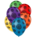 Palloncini 12" (30cm) assortiti con stampa nera Globo Spirale, 100pz.