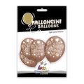 Palloncini 12" (30cm) rame titanio 104 con stampa bianca globo Just Married, 5pz.