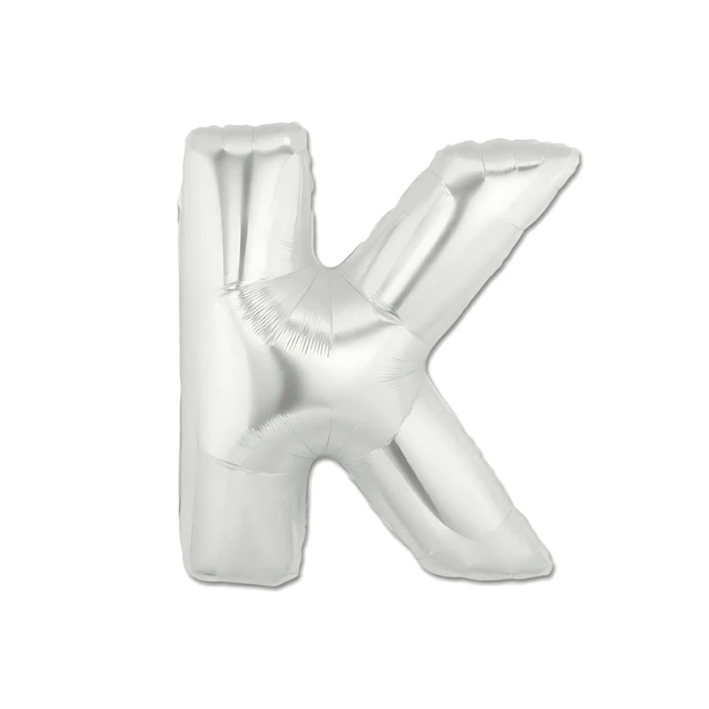 Palloncini Lettera K Argento mini shape 14" (35cm) in mylar, 5pz.