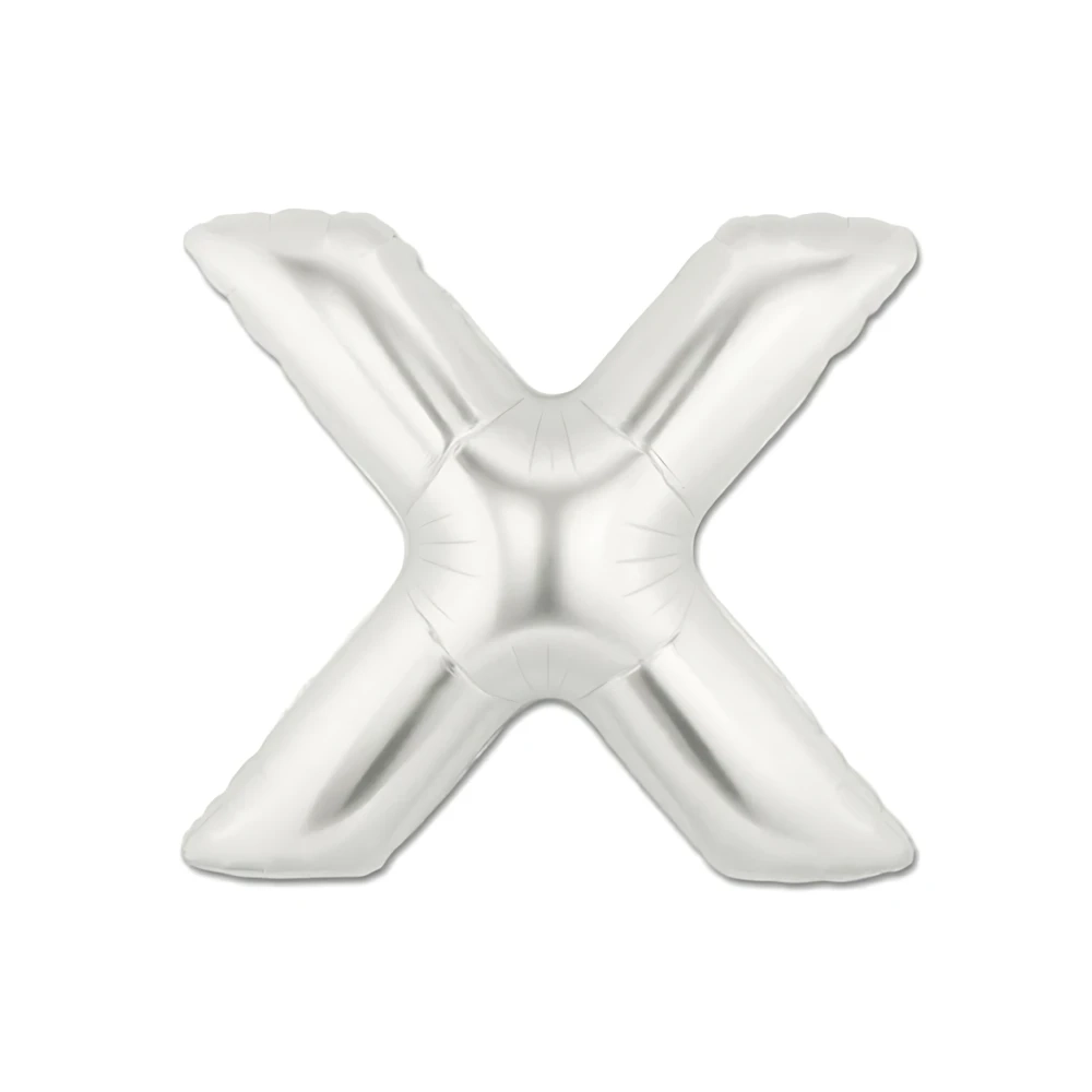Palloncini Lettera X Argento mini shape 14" (35cm) in mylar, 5pz.
