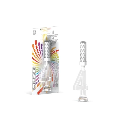 Candela fontana pirotecnica numero 4 con led multicolore, categoria F1, 1pz.