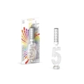Candela fontana pirotecnica numero 5 con led multicolore, categoria F1, 1pz.