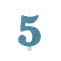 Candelina numero 5 tiffany glitter 9,5cm, 1pz.