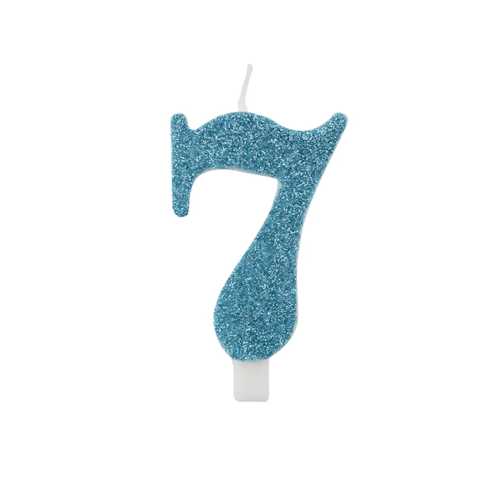 Candelina numero 7 tiffany glitter 9,5cm, 1pz.