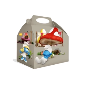 Scatole regalo I Puffi in cartoncino con maniglia, 12pz.