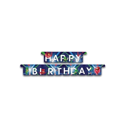 Festone bandierine Happy Birthday PJ Masks, 1pz.