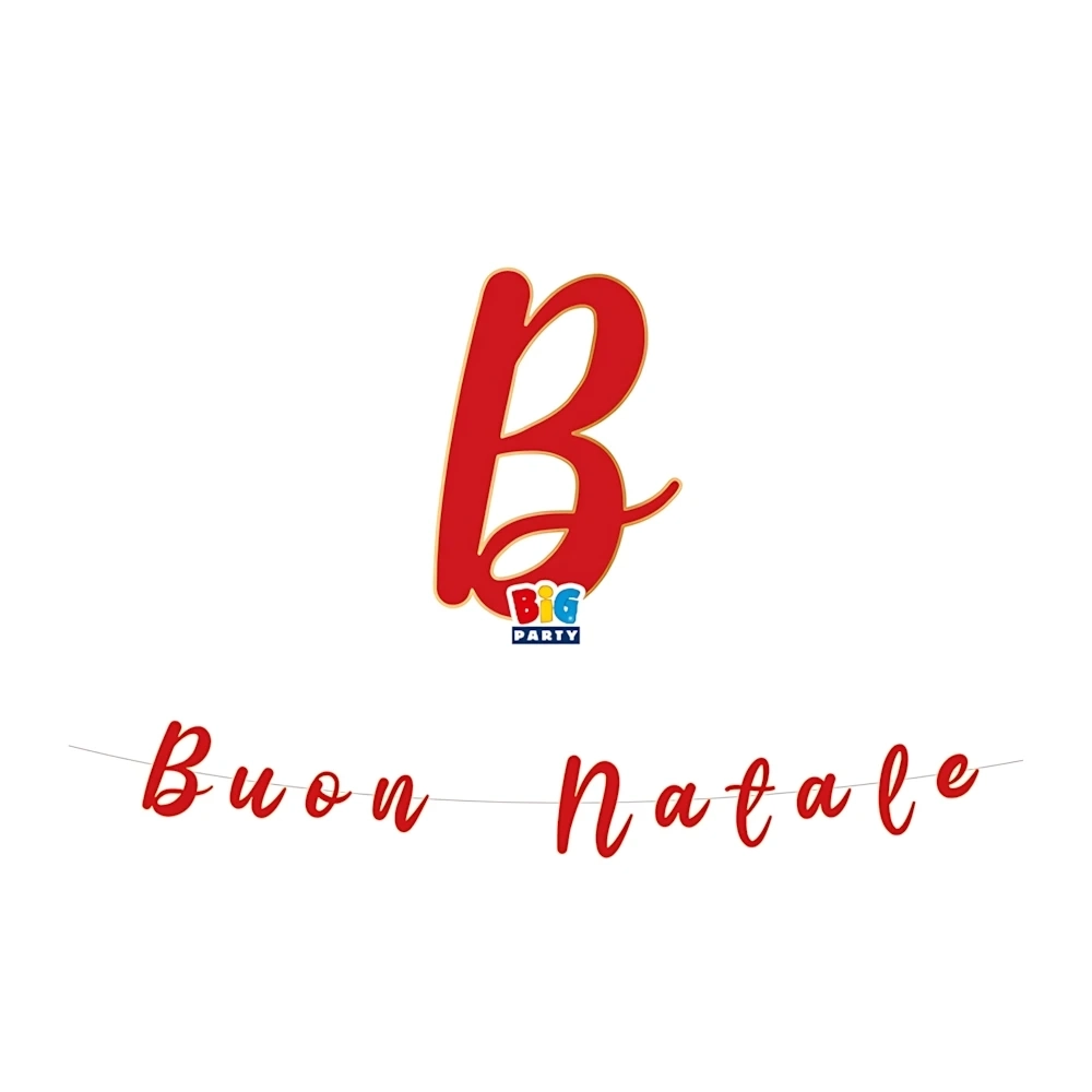 Festone bandierine Buon Natale Scritta Italic, 1pz.