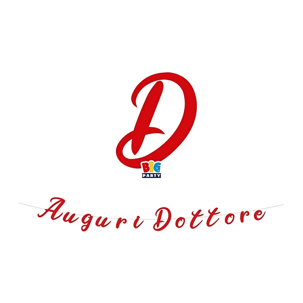Festone bandierine Laurea scritta Auguri Dottore Italic, 1pz.
