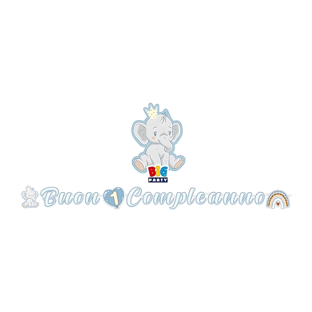 Festone bandierine scritta Buon Compleanno rosa, 1pz.