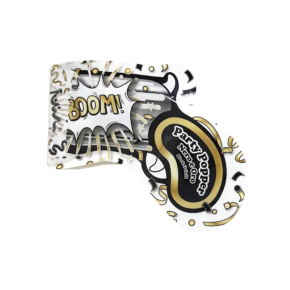 Party Popper coriandoli nero e oro, 1pz.
