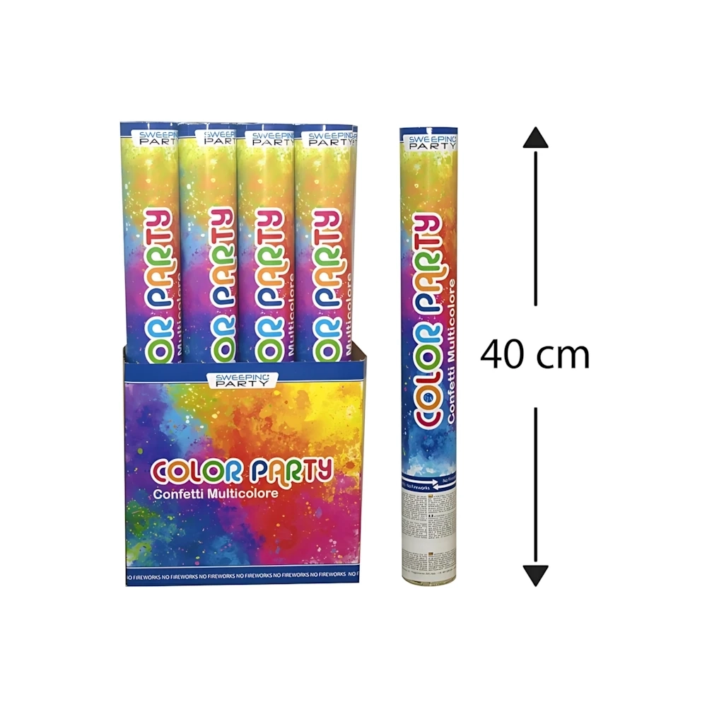 Tubo Sparacoriandoli multicolore 40cm, 1pz.