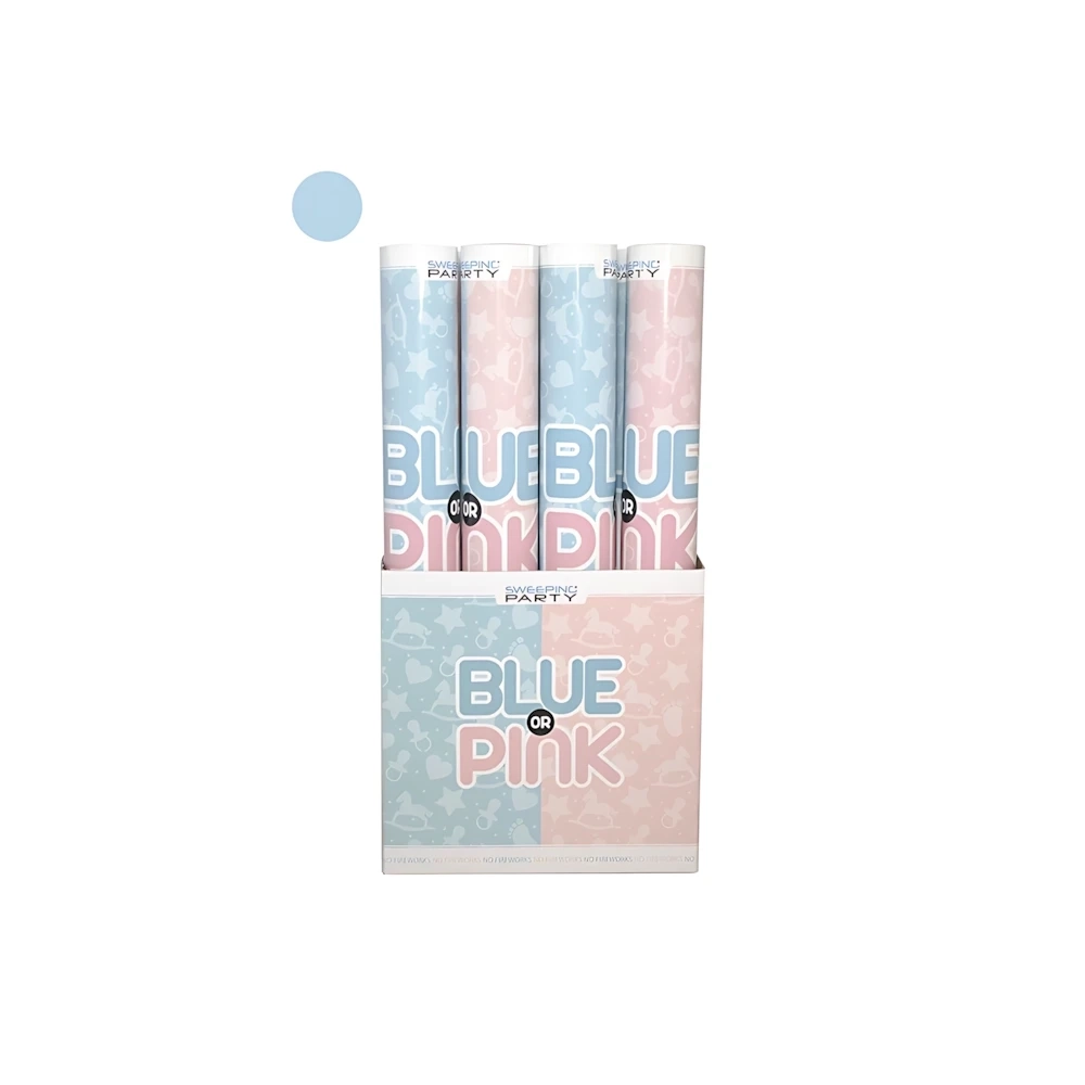 Tubo Sparacoriandoli gender reveal celeste 40cm, 1pz.