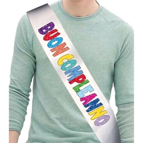 Fascia  Buon Compleanno Glitter , 1pz.