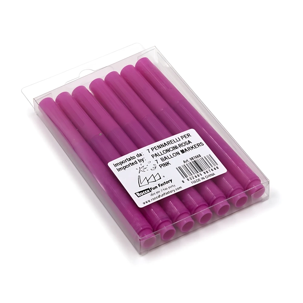 Confezione con 7 Pennarelli rosa per palloncini, 1 pz.