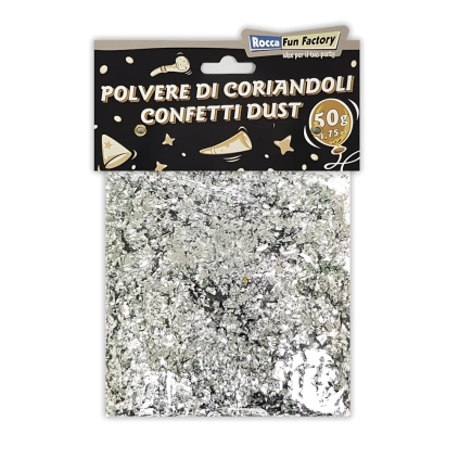 Polvere di Coriandoli Argento, 1 bustina da 50g.