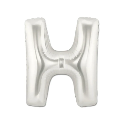 Palloncino Lettera "H" Argento super shape 40" (101cm) in mylar, 1pz.