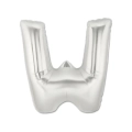 Palloncino Lettera "W" Argento super shape 40" (101cm) in mylar, 1pz.