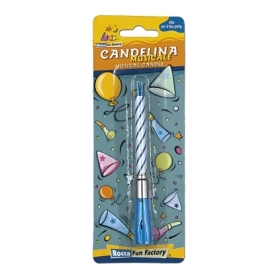 Candeline Musicale Azzurra, 1pz.