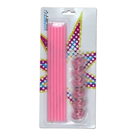 Candeline Stelo 18 cm rosa, 6pz.