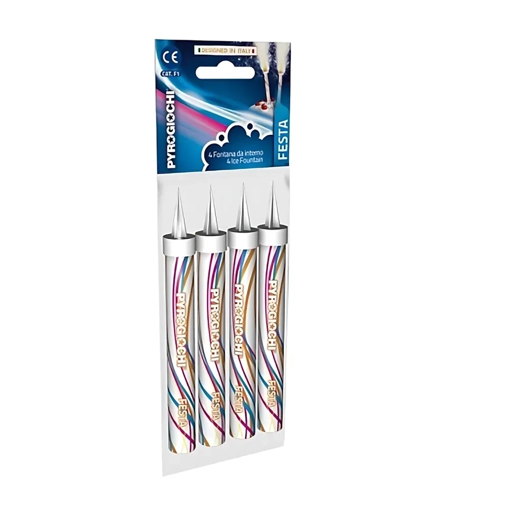 Candela fontana pirotecnica per tutte le occasioni, categoria F1, 4pz.