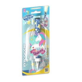 Candela fontana pirotecnica con unicorno e stelle, categoria F1, 1pz.