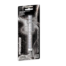 Candela fontana pirotecnica Anniversary argento con Cuori e strass, categoria F1, 1pz.