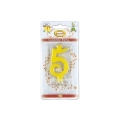 Candelina mini numero 5 gialla, 1pz.