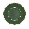 Piatti Liberty Verdone Bordo Oro 27cm, 8pz.