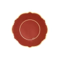 Piatti Liberty Rosso Con Bordo Oro 21cm, 8pz.